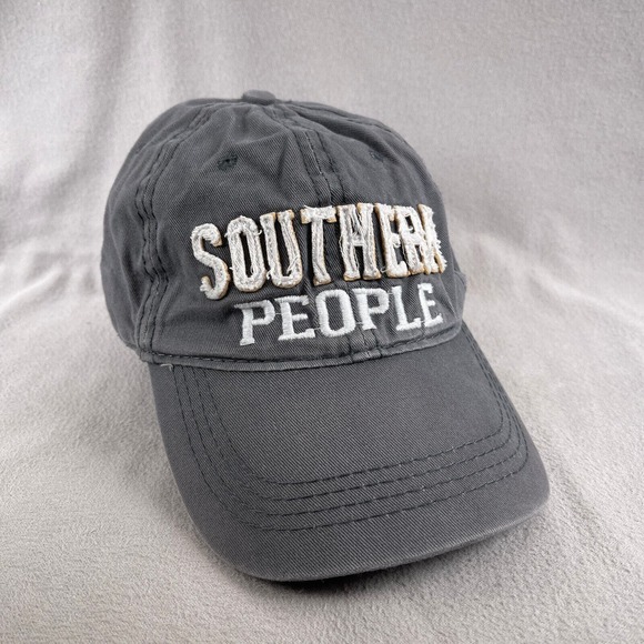 Southern People‎ Hat Womens Gray Strapback Cap Embroidered We People New Orleans - Picture 1 of 12